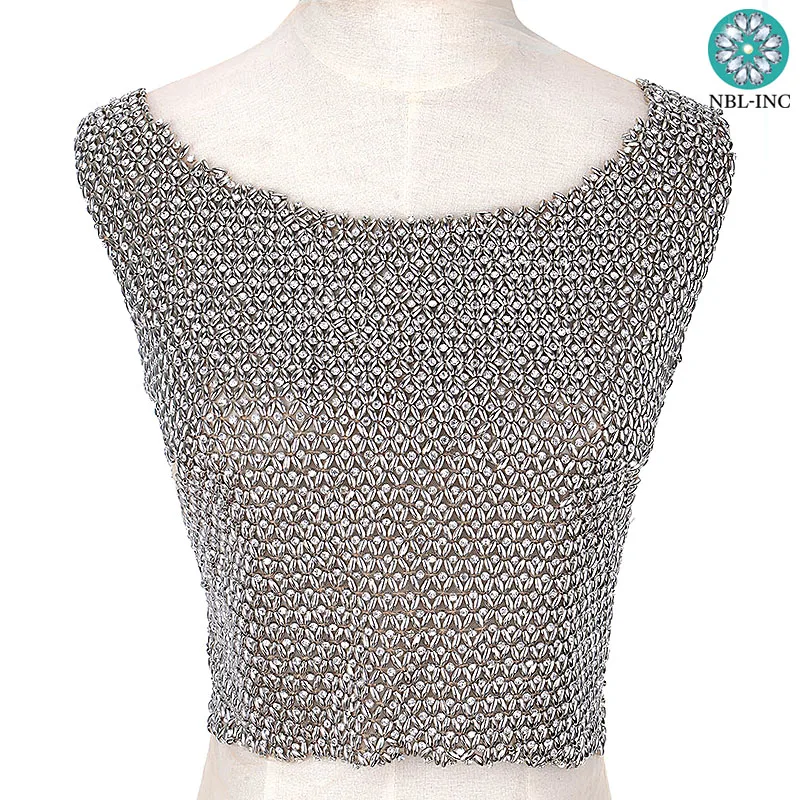 

(5 SETS) Hand beaded sewing nickel bodice applique sewn on dresses WDD0807