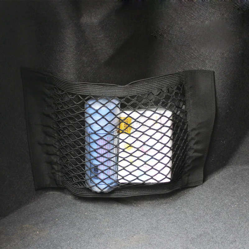 Универсальный органайзер для багажника автомобиля, задний багажник на заднее сиденье, Сетчатая Сумка-карго, Гибкий Нейлоновый автомобильный Настенный Чехол для наклейки, сумка