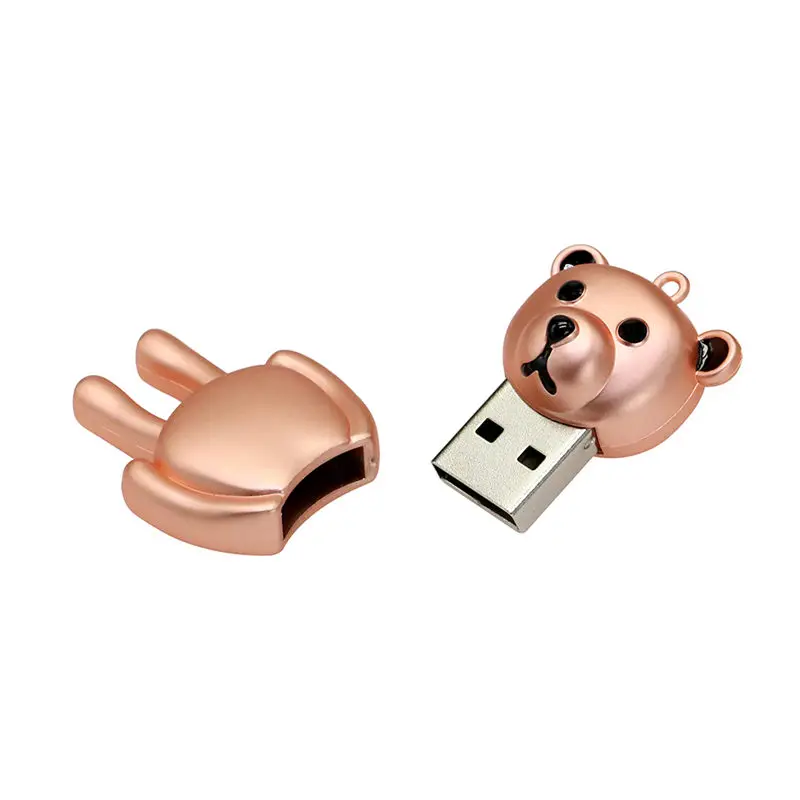 USB флеш-накопитель 128 ГБ Мультфильм алмаз Медвежонок флеш-накопители Usb 2,0 4 ГБ 8 ГБ с украшением в виде кристаллов панда флеш-накопитель 16 Гб брелок для ключей USB флэш-память