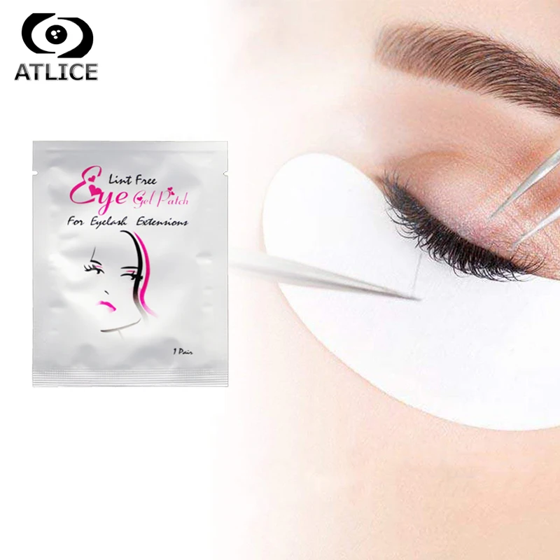 

ATLICE 100Golden Packing Grid Eye Lash Lint Free Eye Pads Eyelashes Paper Patches For Eyelash Extension 100pair/lot