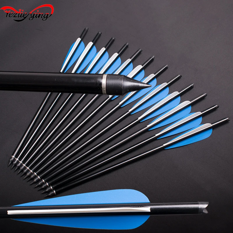 

6 PCS 13 Inch Spine 500 Bow and Arrows Aluminium Arrows For Crossbow Bolts Archery