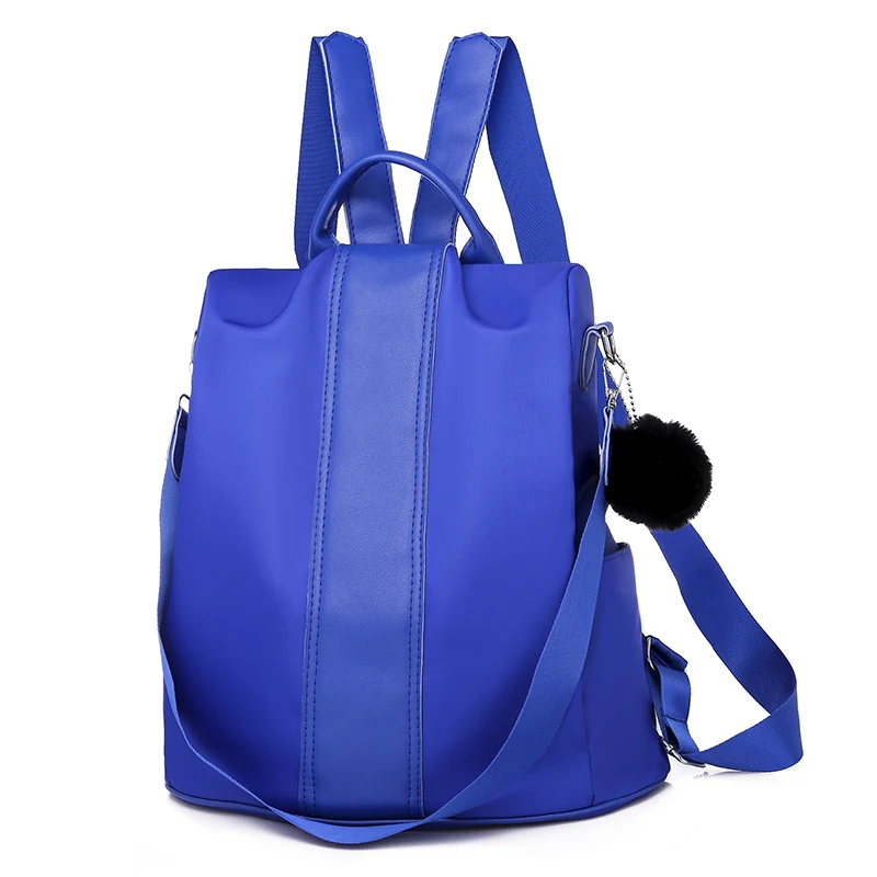 Противоугонный Оксфордский рюкзак женская школьная сумка Многофункциональные водонепроницаемые Рюкзаки для подростков женские дорожные сумки Mochilas - Цвет: Blue