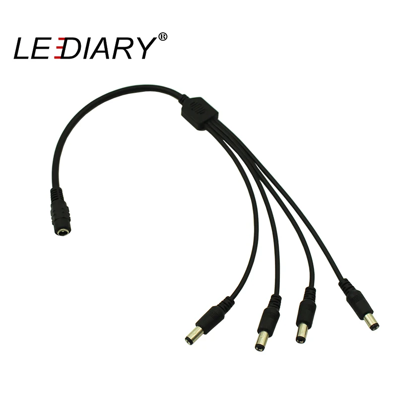 Светодиодный Diary 5,5*2,1 мм разъем постоянного тока 1 поворот на 2 4 8 Макс. 20A штекер питания сплиттер кабель для светодиодной ленты 12 В 24 В