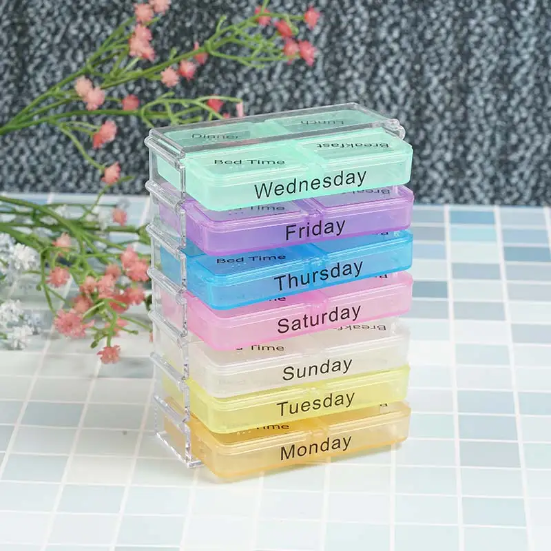 

7 Day Weekly Tablet Pill Medicine Boxes Holder Storage Organizer Container Case CT0043