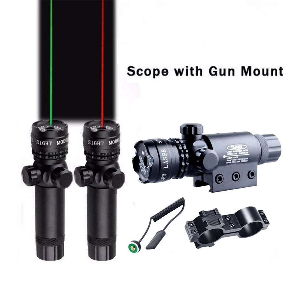

Powerful Red Green Laser Dot Sight Scope 5mW Beam Lazer Light 532nm Adjustable 100% brand