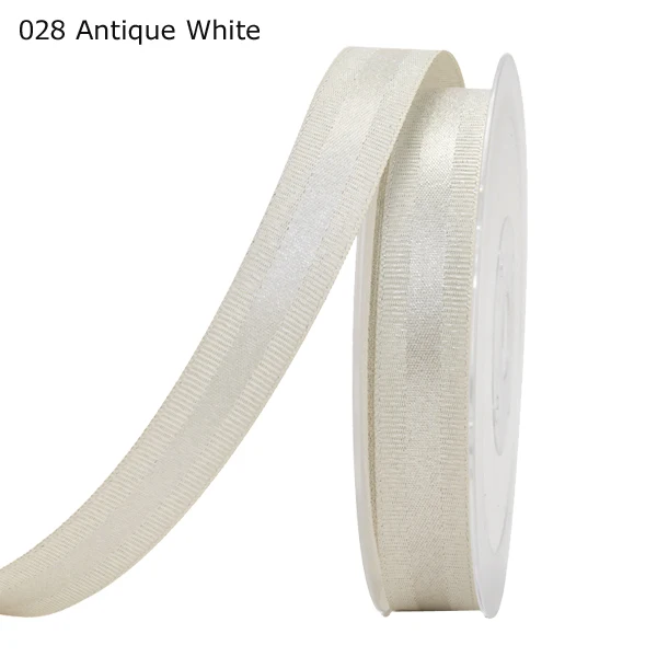 Silver Purl Grosgrain Edge Satin Ribbon 028
