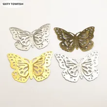 

8 Pieces 35x50mm Gold color/White K Metal Filigree Flowers Slice Butterfly Charms Jewelry DIY Components Findings