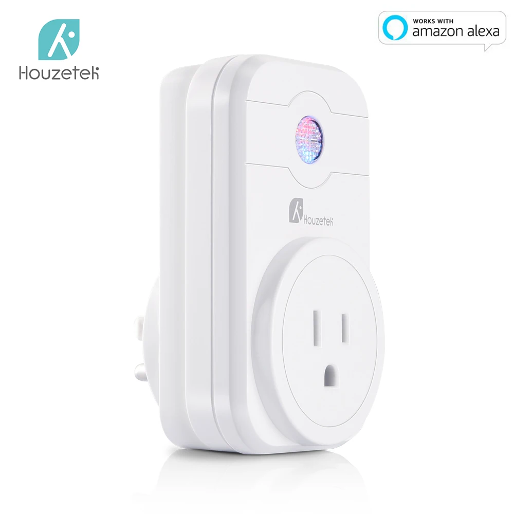 

Smart Plug, Houzetek Mini Wifi Outlet with Remote Control & Timer Function, Compatible with Alexa
