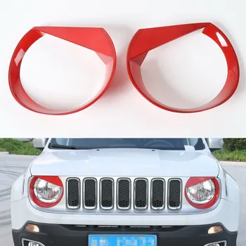 

2Pcs/set Car Front Head Lights Trim Lamp Cover Headlights Bezel Chromium Styling For Jeep Renegade 2015 2016 ABS