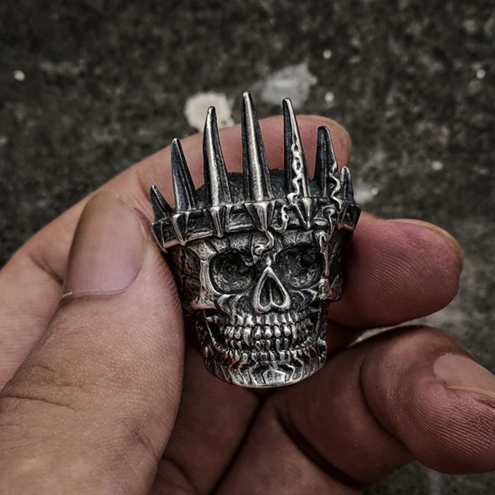 Best EYHIMD Mens Classical Nobility Silver King Crown Skull 316L Stainless Steel Biker Rings Punk Fasion Jewelry Gift for Men