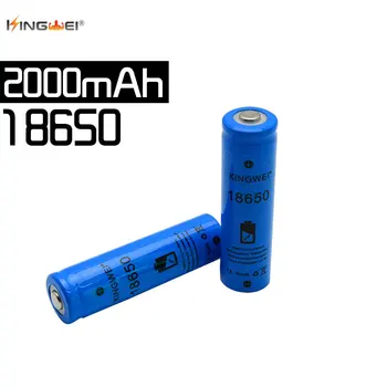 

High-Quality KingWei 18650 Blue 2000mah 3.7v Pointed Battery 18650 Li ion Rechargeable Battery