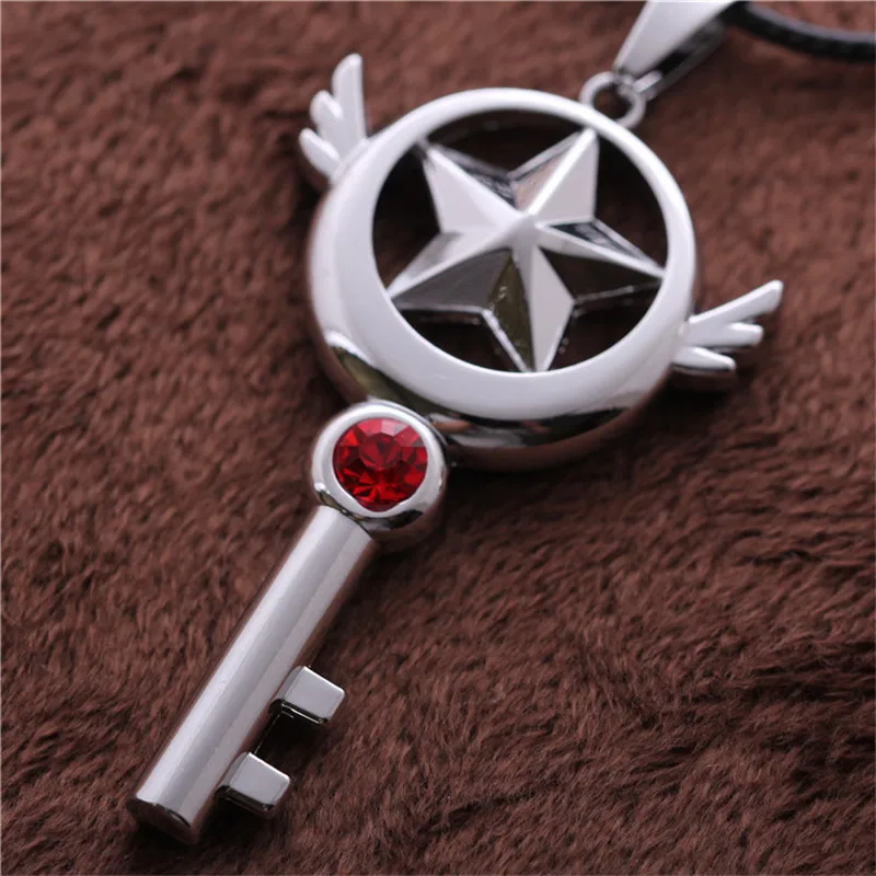 

Samyeung Card Captor Sakura Cosplay Necklaces for Men Women Collar Star Key Wing Leather Chain Necklace Homme Neclace Collier