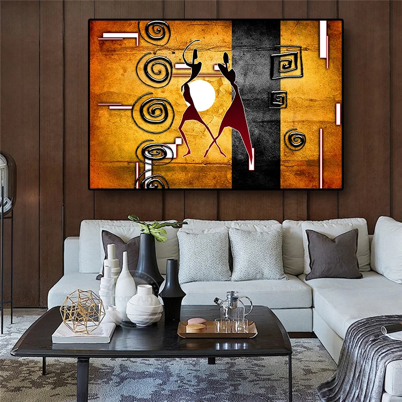 

Africa Retro Vintage Abstract Landscape Canvas Art Painting Posters and Prints Scandinavian Art Wall Picture for Living Room