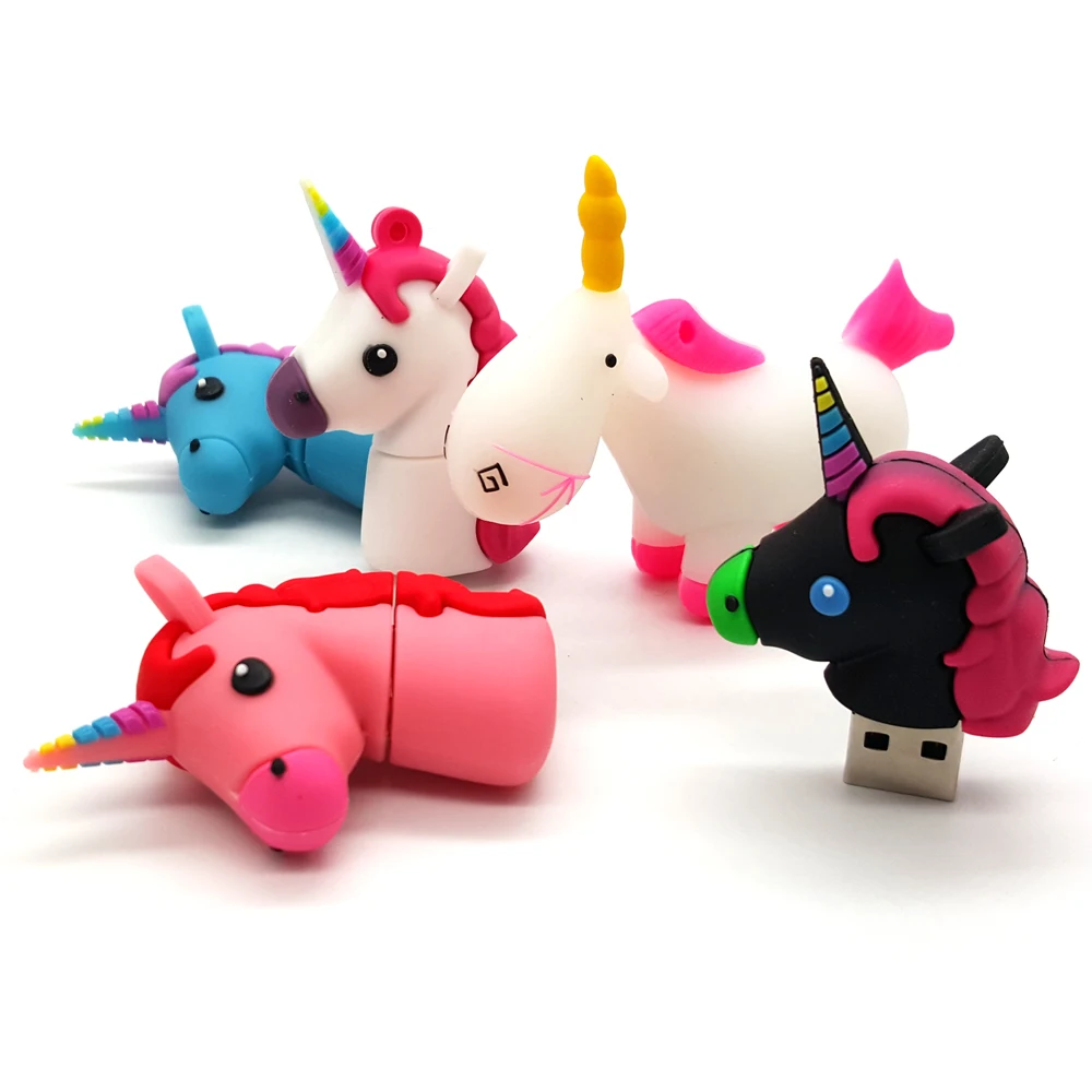 Easy Learning Cartoon Unicorn USB Flash Drive USB 2.0 4GB 8GB 16GB 32GB 64GB Memory Stick Garfield Pen Drive Pendrive
