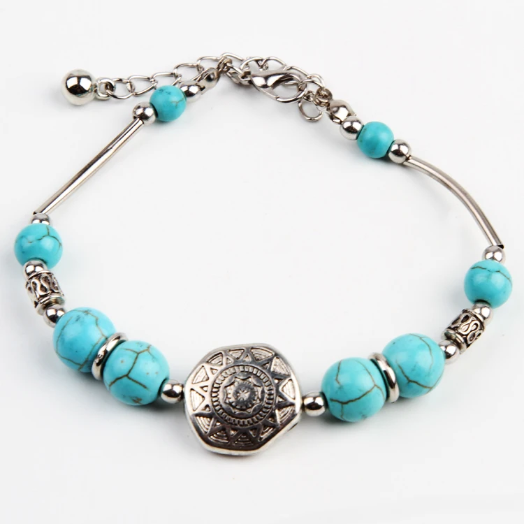

New Hot Women Girl Buddha Bracelet Bangle Designer Retro Style Bracelet Round Beads Boho Bracelet For Lady Pulseras Cuero