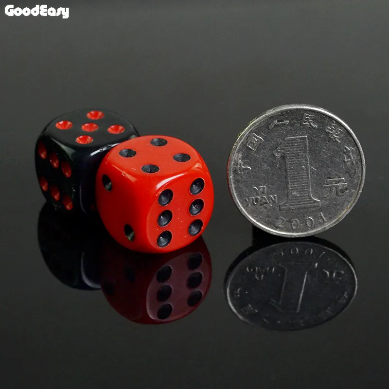 Casino Dice Set 16mm Acrylic Dices Red/Black Drinking Digital Dice Board Gambling 6 Sides Poker Party Game Fatory Price