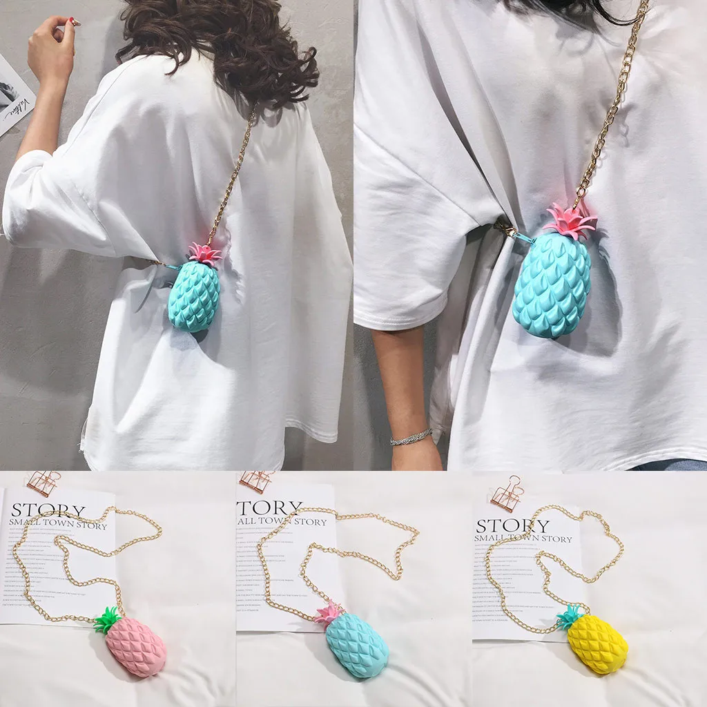 

Women's Pineapple Jelly Pack Silicone Messenger Bag Small Shoulder Bag Support Wholesale And Dropship