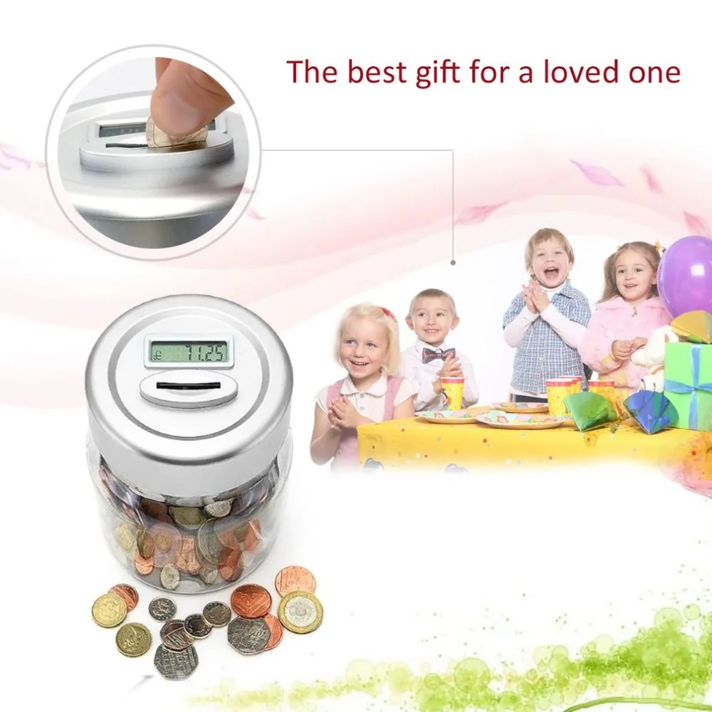 LCD Display Smart Electronic Digital Counting Coin Bank Money Saving Box Jar Counter Money Bank