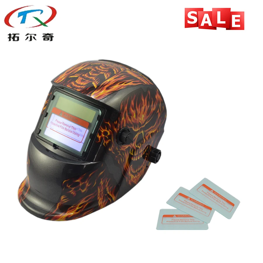Бесплатная 3 шт. защитные линзы Солнечный дешевые Fire Skull затемнение пайки шлем для сварки TRQ-HD32 с 2200de