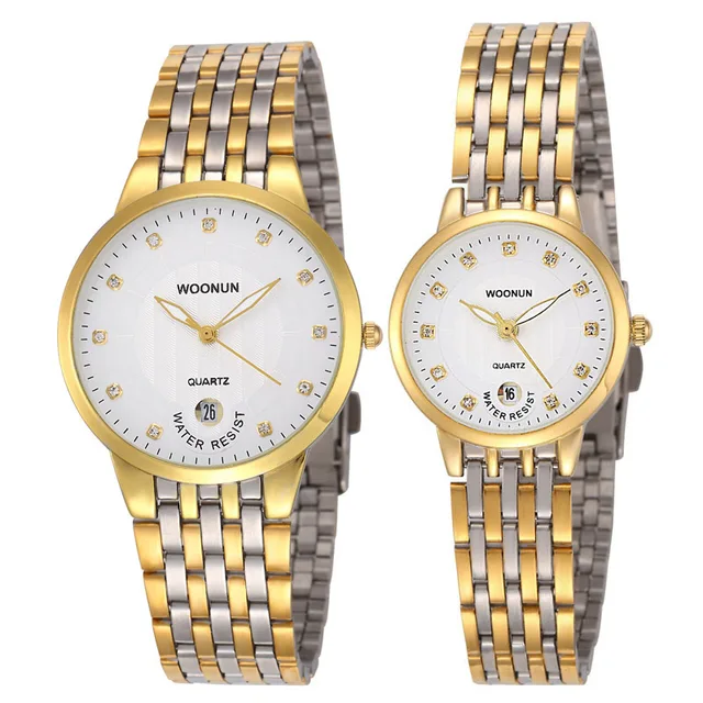 2017 WOONUN Top Brand Luxury Couple Watch Set Men Women Ultra Thin Gold Stainles 2017 WOONUN Top Brand Luxury Couple Watch Set Men Women Ultra Thin Gold Stainles