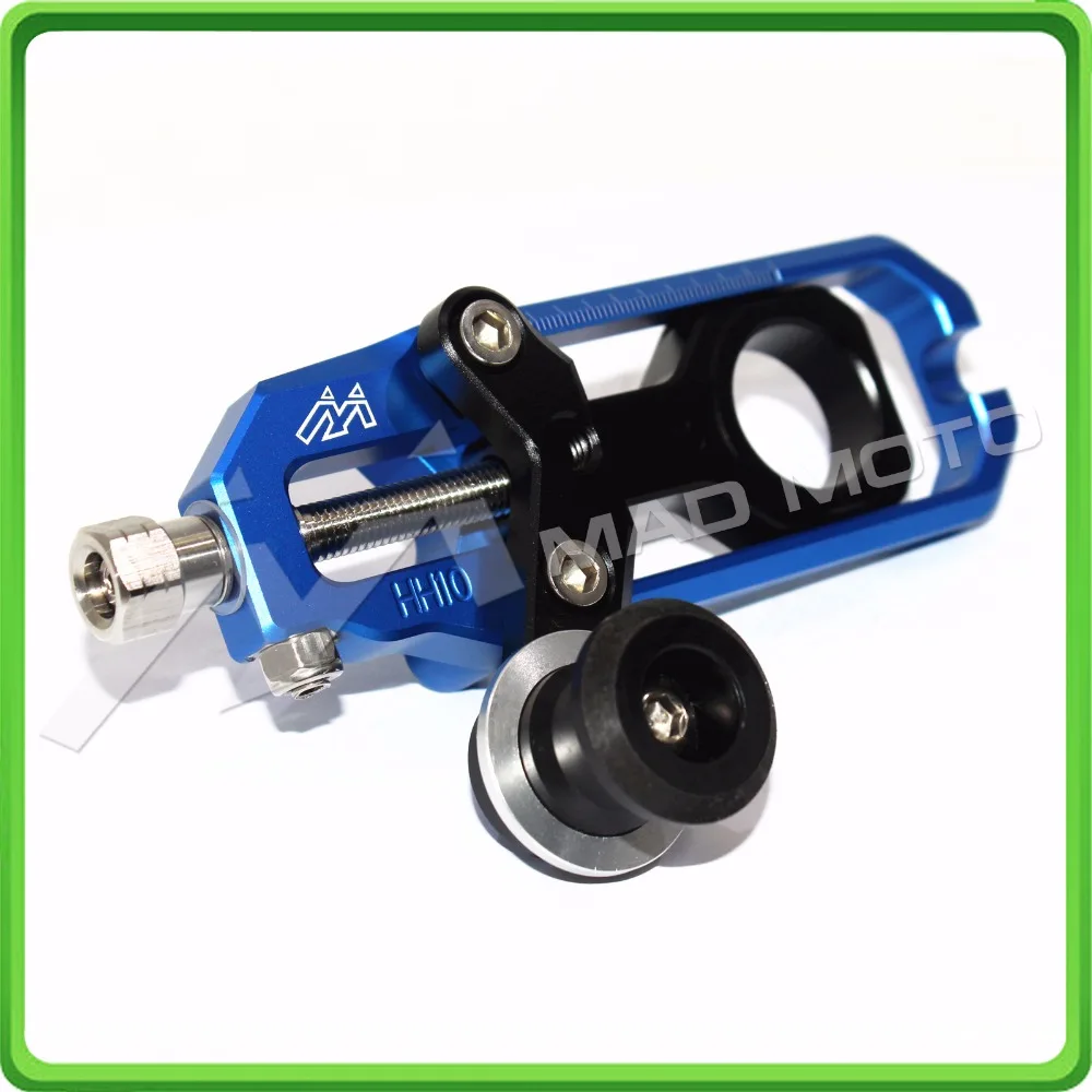 Motorcycle Chain Tensioner Adjuster with spool fit for Honda CBR600RR 2005 2006 2007 2008 2009 2010 CBR 600 RR Blue & Black (10)