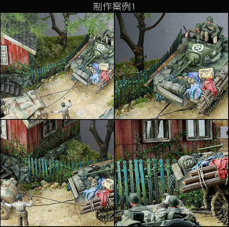 Масштаб 1/35 строительные перила деревянный забор/стена/листья/сцена/растение для