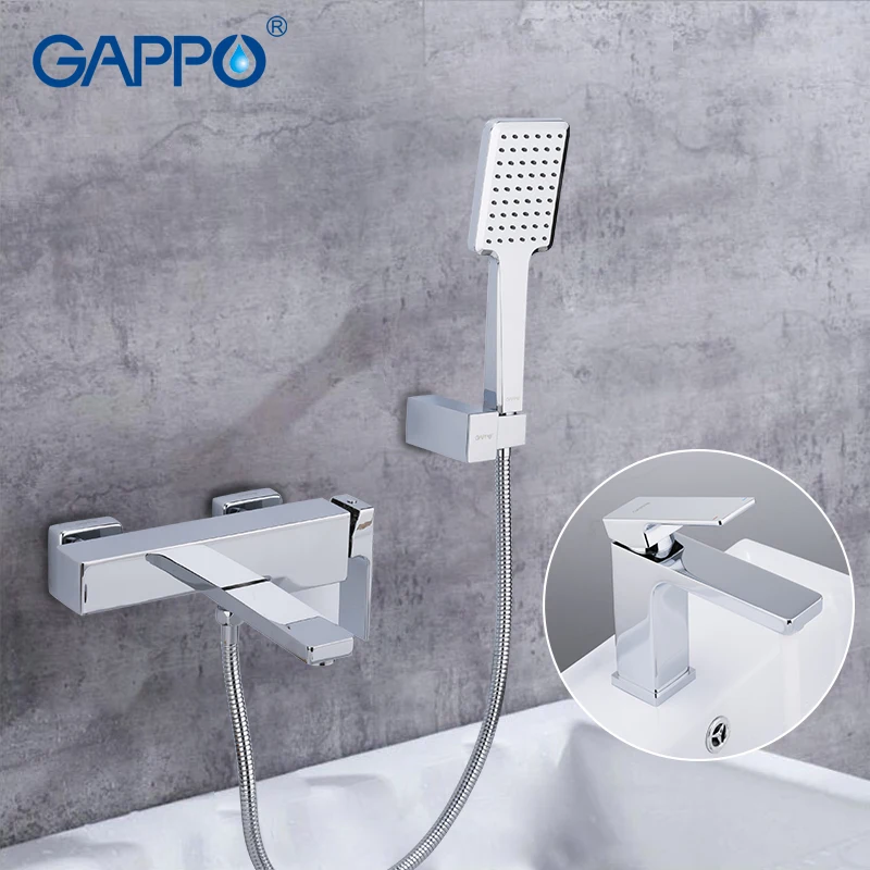 GAPPO Sanitary Ware Suite brass water tap chrome bathroom bath faucet mixer bathtub tap with basin faucet torneira para banheira GAPPO Sanitary Ware Suite brass water tap chrome bathroom bath faucet mixer bathtub tap with basin faucet torneira para banheira