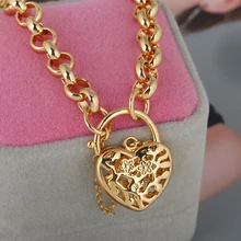 KUNIU филигрань Сердце браслет с замком цепи модные женские Позолоченные ювелирные изделия романтические нежные для женщин девушек