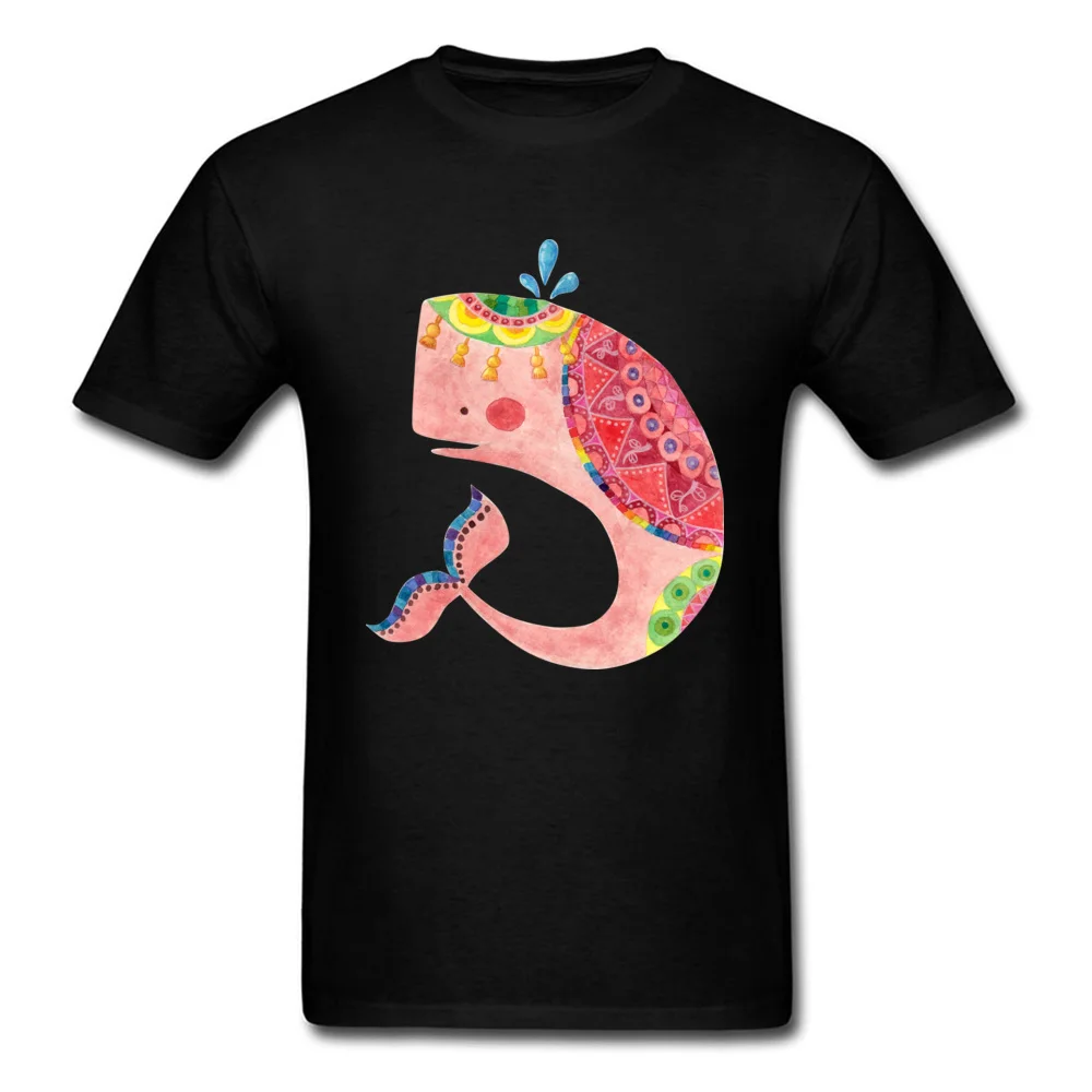 O Neck The Pink Whale All Cotton Youth Top T-shirts Custom Short Sleeve Tops & Tees 2017 Hot Sale Cool Tee-Shirt The Pink Whale black