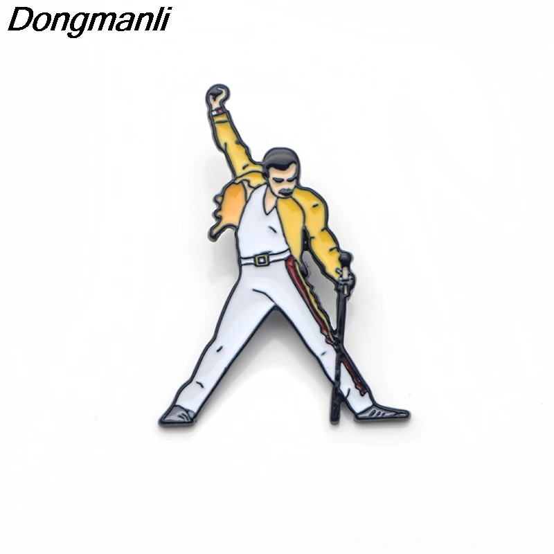 

DMLSKY Freddie Mercury Brooch Cartoon Enamel Pins For Women Men Backpack Pins Personality Kids Pin Charm Jewelry M2931