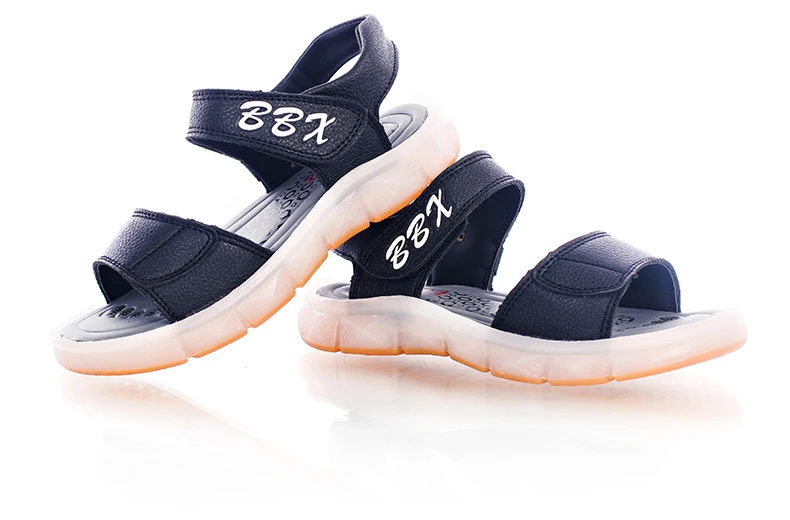 Sandálias para Meninos e Meninas Sapatos de Praia Unclejerry Recarregável Crianças Verão Sandálias Brilhantes Sapatos Princesa Luz Led Usb 33 Mamãe e Bebê