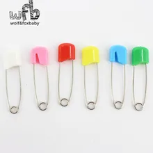 100 шт./лот детская Защитная булавка из нержавеющей стали пластиковые детские принадлежности случайный цвет