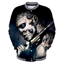 Забавный принт Rick Genest 3D бейсбольная куртка осень женская/Мужская мода зомби мальчик пальто повседневная куртка популярная верхняя одежда 4XL