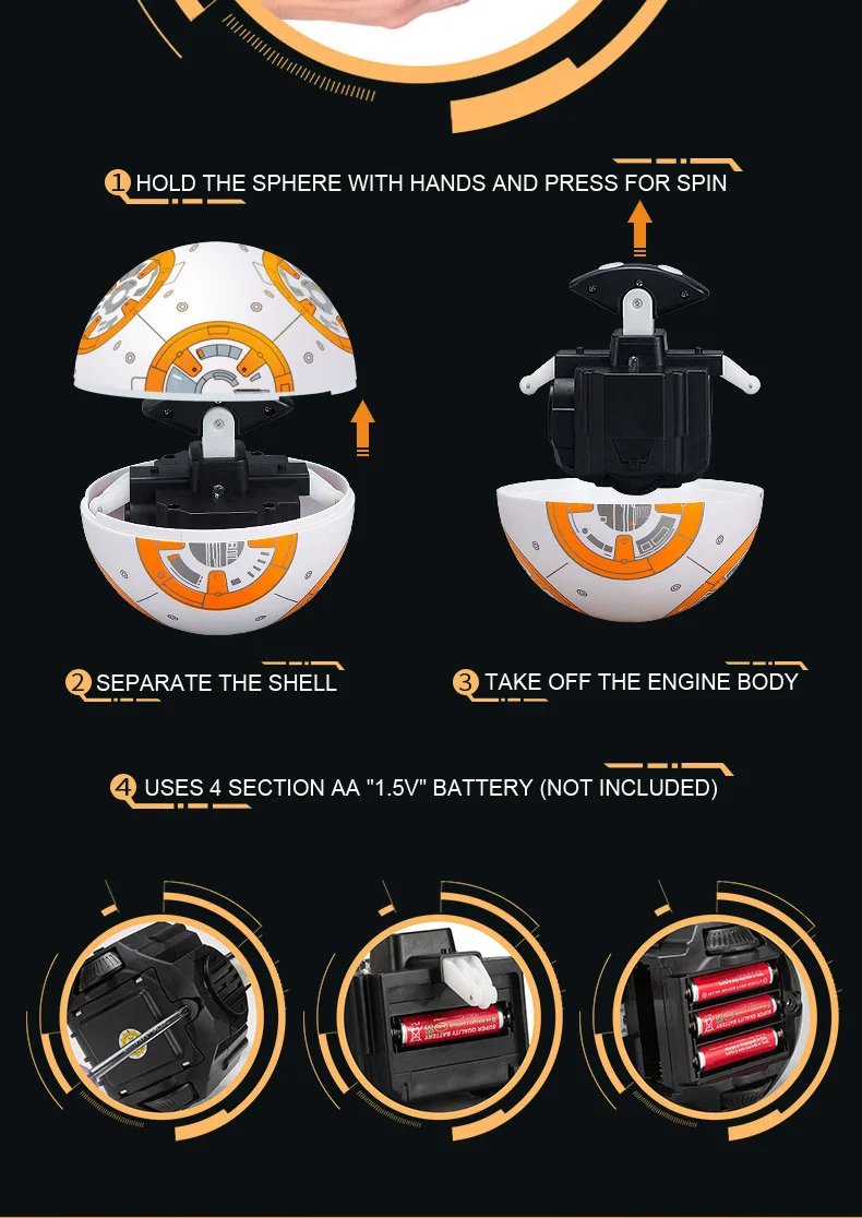 Звездные BB-8 войны RC робот пульт дистанционного управления BB8 фигурка монстра из фильма BB 8 мяч игрушка умный ребенок подарок на день рождения Быстрая