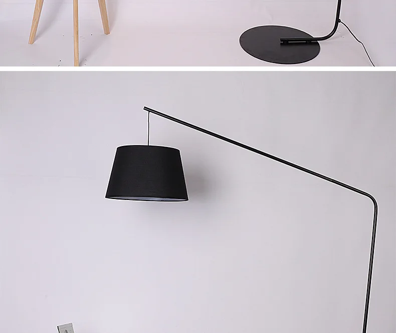 Nordic Black Fishing Flooring Light Simple Creative Model Room Floor Lamps for Living Room Sofa Bedroom Ground Standing Lamp