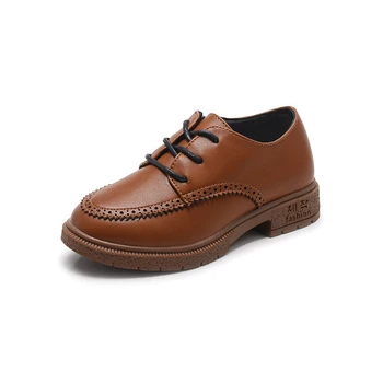 

Kids Classic Lace Up Leather Shoes Boys Fashion Breathable Wedding Shoes Girls Soft Sole Performance Flat Shoes AA60239