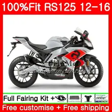 Инъекции для Aprilia RS4 RSV125 RS-125 RS125RR 81SH18 RS125 для детей возрастом 12, 13, 14, 15, 16 РСВ RS 125 2012 2013 обтекатель глянцевый серебристый