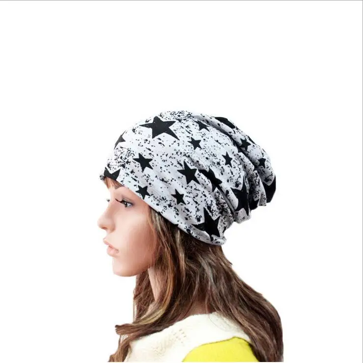 Новая Осенняя мода, новая вязаная шапка, мешковатая шапка с женскими звездами, теплые зимние шапки для женщин, шапка s, для девочек, капюшон - Цвет: 6