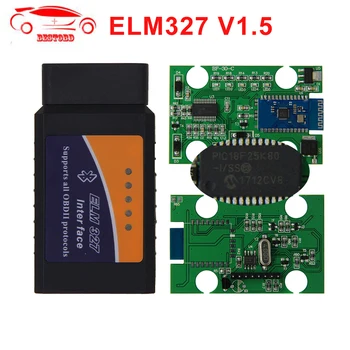 

ELM327 V1.5 PIC18F25K80 chip Bluetooth OBD Diagnostic Scanner Support J1850 Protocol Work for Android/Symbian/PC ELM 327 V1.5