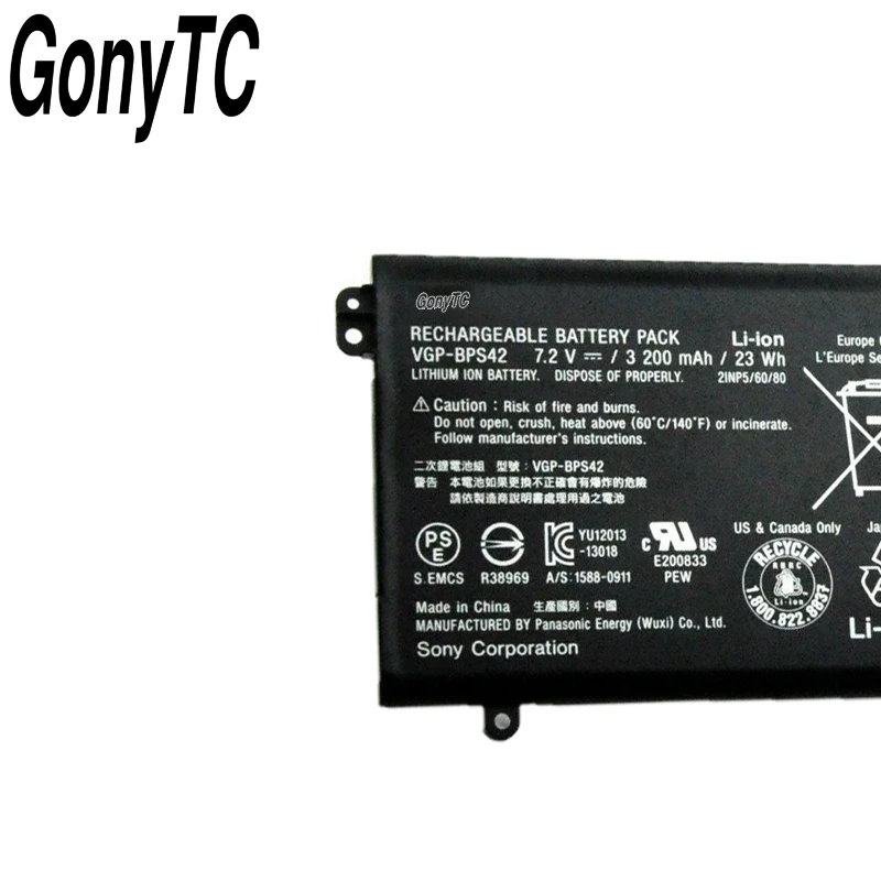 Оригинальный аккумулятор GONYTC VGP BPS42 bps42 для ноутбука sony 11A SVF11N14SCP SVF11N15SCP SVF11N18CW 7 2 V