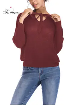 

Suvance 2019 Spring Autumn Casual 3 Solid Color Knitted Two Wear Long Sleeve Loose M-xl Women Sweater Jl-fz5897