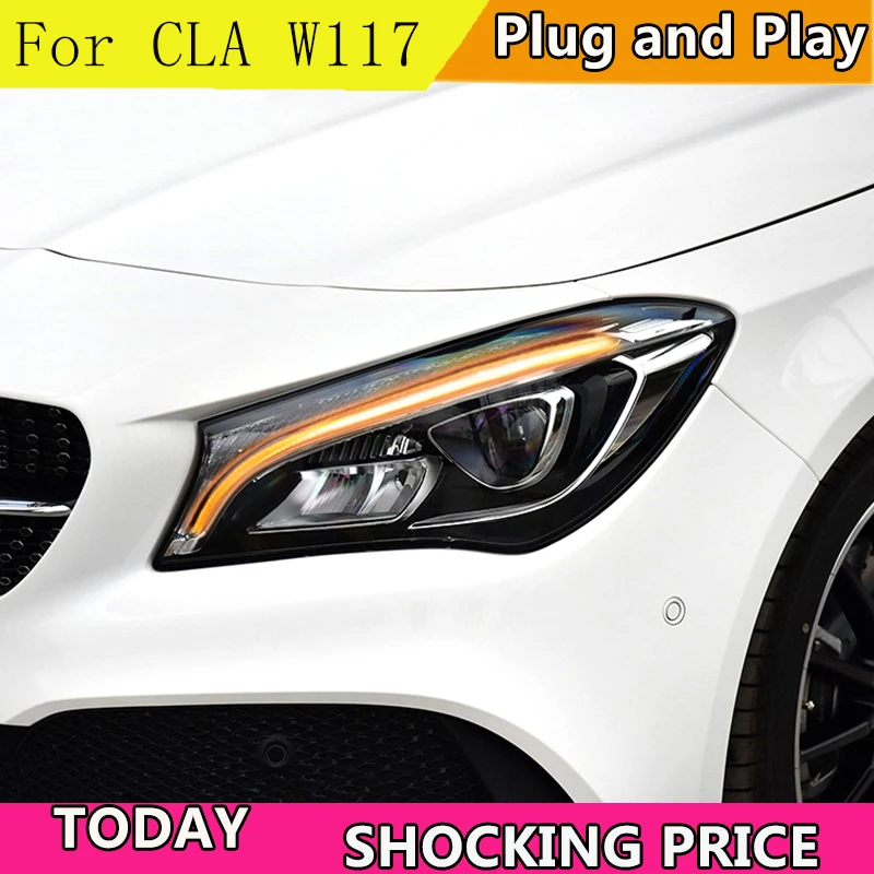 Стайлинга автомобилей фара для Mercedes Benz CLA 17 18 светодиодный Автомобильные фары