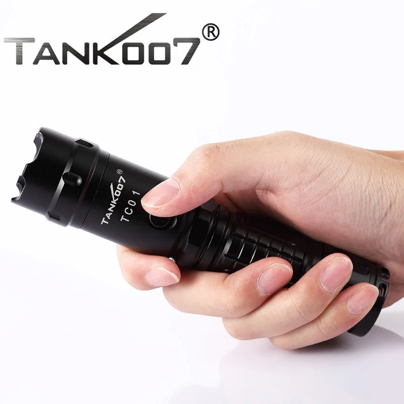 2019 Tank007 TC01 перезаряжаемый фонарик CREE XM L U2 18650 ЛМ светодиодный с 1 батареей для