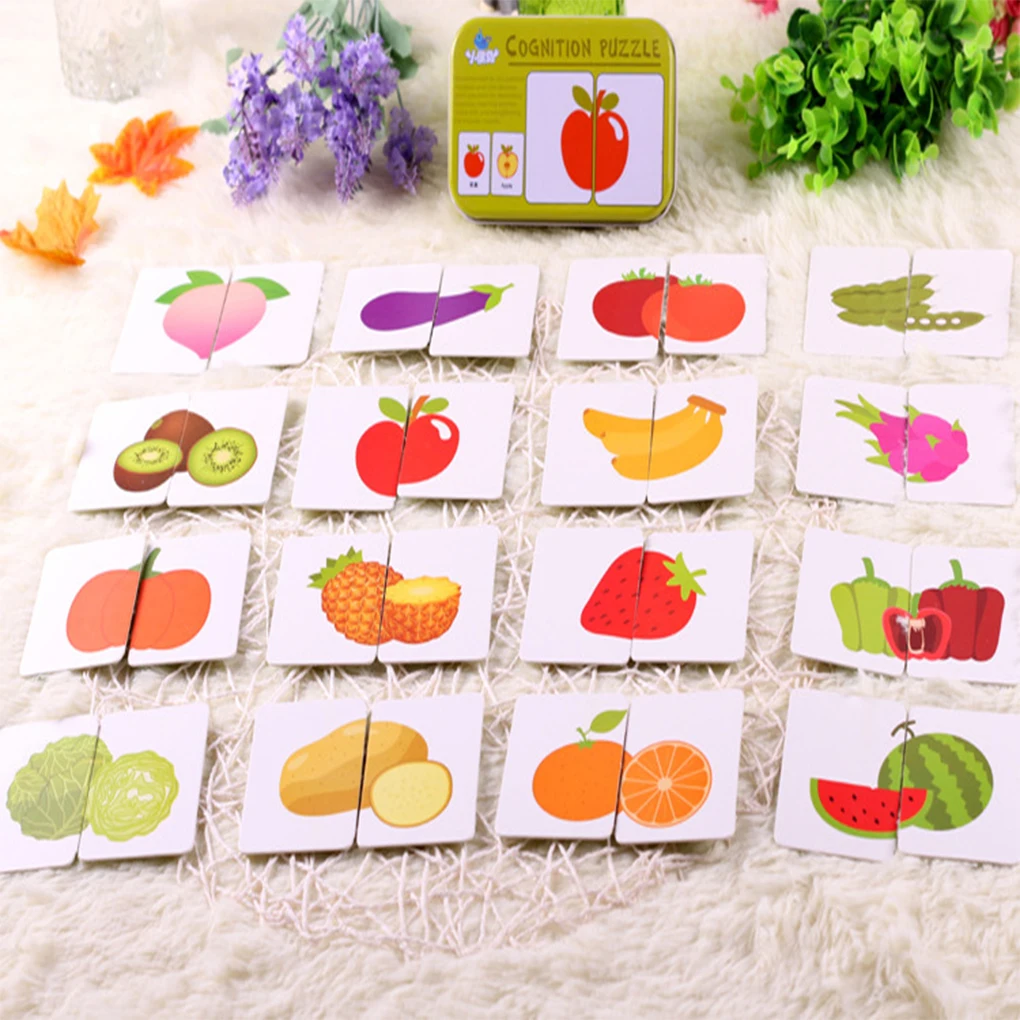 Los niños montessori Educativos divertido inglés palabra bolsillo tarjeta Flash bebé educativo de aprendizaje de inglés juego de mesa rompecabezas encuentro rompecabezas