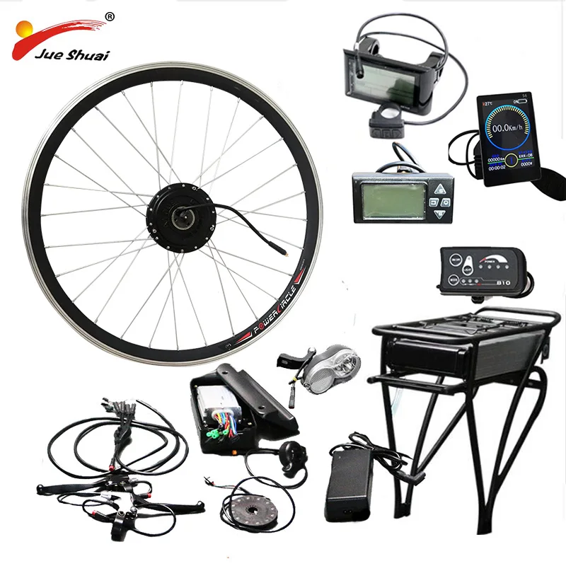 Top Electric Bike Kit 36V 250W-500W Motor Wheel With 36V12AH Rear Rack Battery for 26" 700C(28" ebike Electric Bike Conversion Kit 0