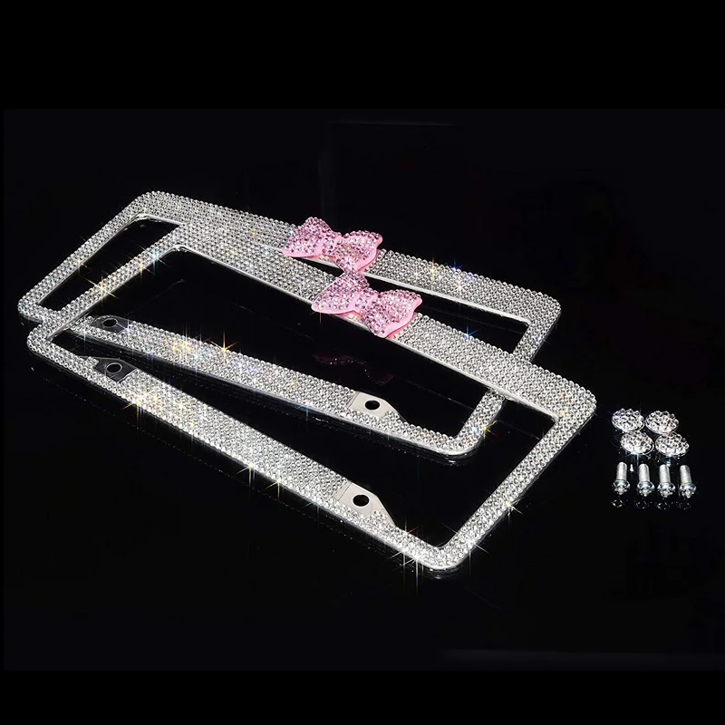 Bling рамки номерного знака для автомобиля грузовика Лук Стразы Кристальные с 2