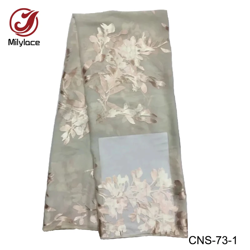 Real silk fabric 5 yards print high quality European style flowers