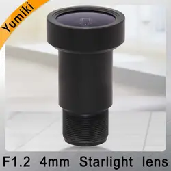 Yumiki M12 CCTV 4 мм объектив F1.2 фокусных расстояний Длина 4 мм Сенсор 1/2. 7 "оптический starlight область асферические линзы Starburst