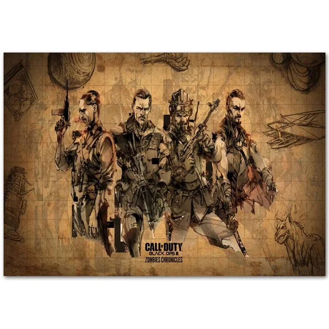 Black Ops 3 Zombies Chronicles игры Шелковый постер декоративный настенный рисунок 24x36 дюймов |