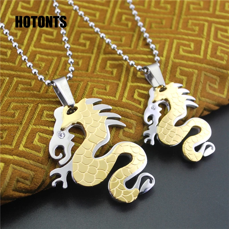 Download STN026 Punk Style Titanium Steel Double layer Dragon ...